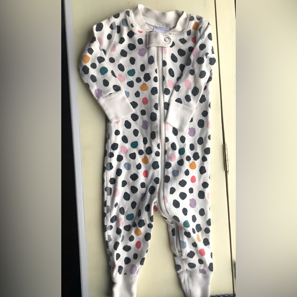 Colorful Easter egg polka dot organic zip sleeper